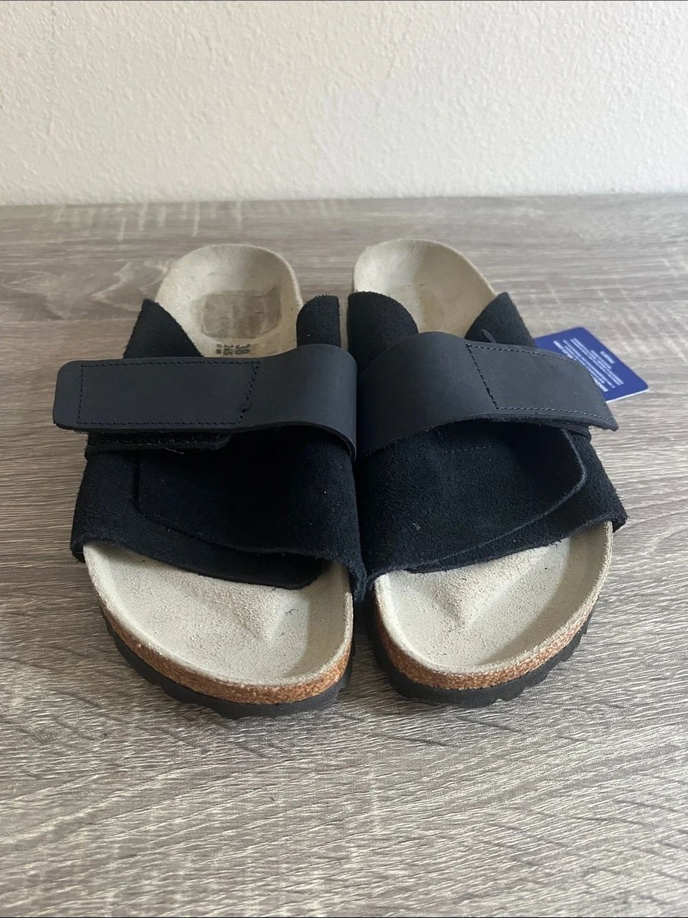 New Birkenstock Kyoto Black Suede Leather Sandals EU 38 US 7 NWT